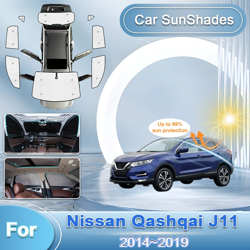 For Nissan Qashqai J11 Accessories 2014~2019 2018 2016 2015 Car Windshield Visor Covers Aluminum Foil SunShade Auto Accesorios