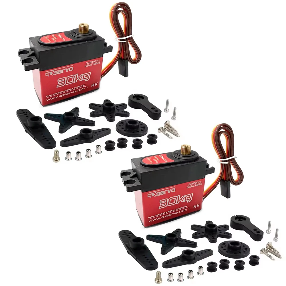4×Waterproof Servo 30kg Metal Gear servo rc 180 Degree Digital GXServo motor with 25T metal servo arm servo crawler 1 10