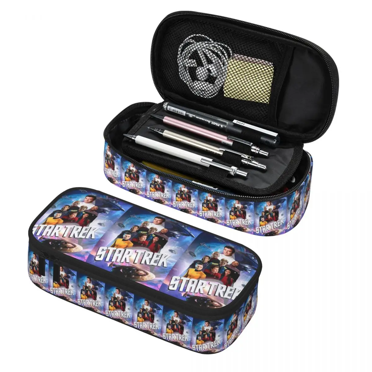 Star Treks Science Fiction TV Series Pencil Cases Pen Holder Storage Stationery Supplies Large Capacity Pen Box Pencil Bag