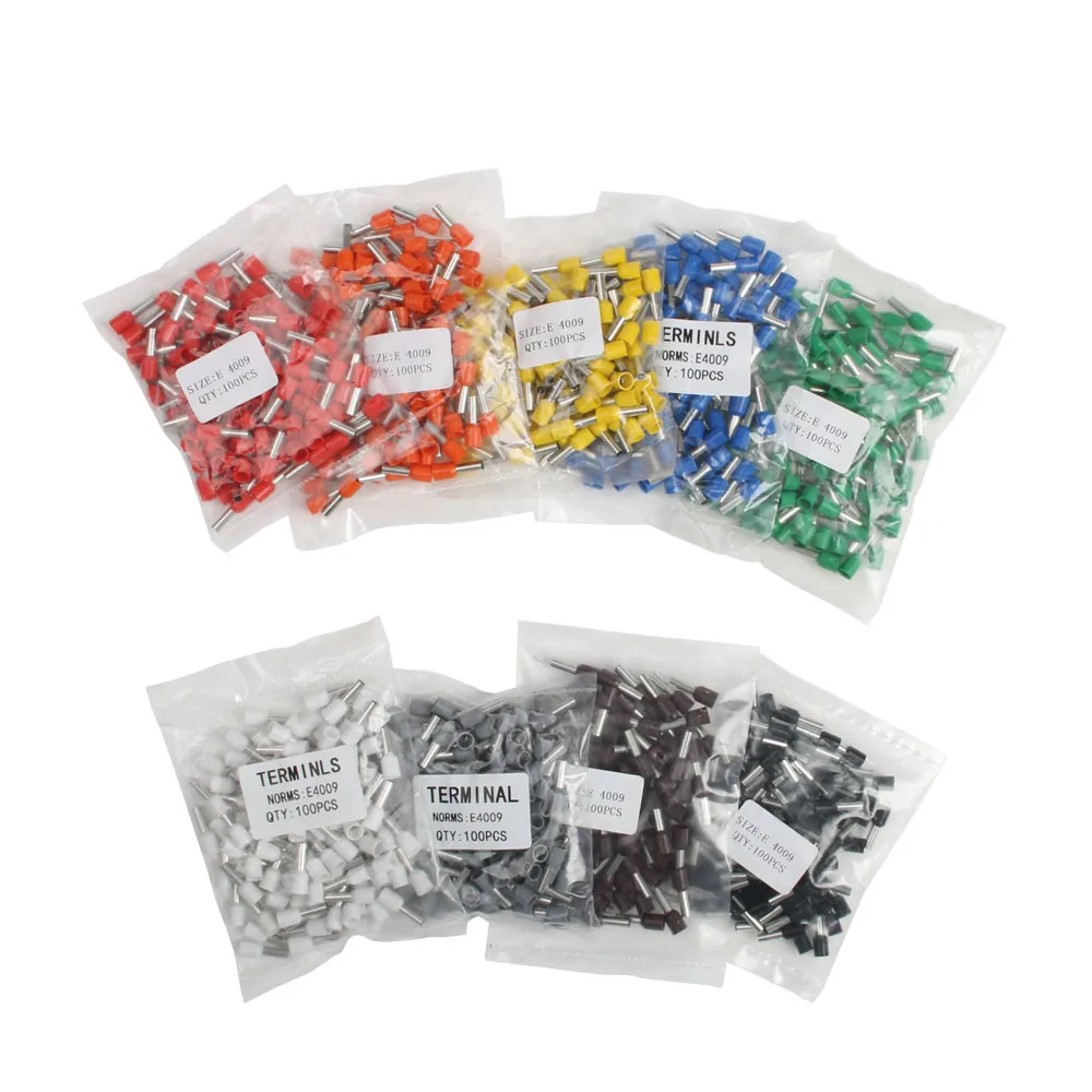 1000 pz/pacco E0508 E7508 E1008 E1508 E2508 terminali isolati connettore terminale terminale terminale terminale terminale
