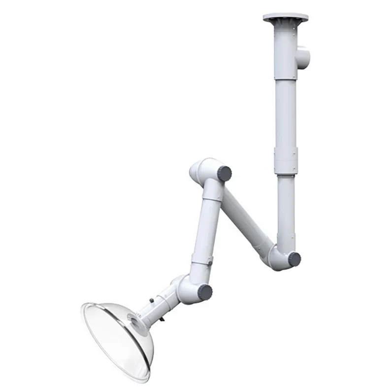 High Density Polypropylene and Aluminum School Laboratory Suction Arm Flexible Range Hood Arm Fume Hood White