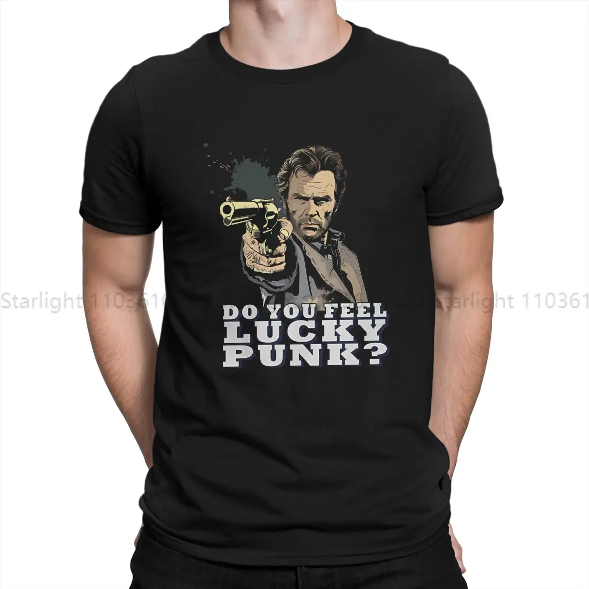 Dirty Harry  TShirt for Men Go Ahead Make My Day Clint Eastwood Round Collar Polyester T Shirt Distinctive Gift Clothes Tops