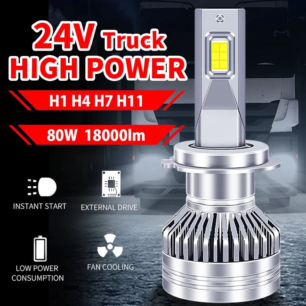 

9~80V H4 LED Car Light For Hino ISUZU MAN JAC DAF VOLVO Large H7 Truck Bus Big Tractor Bulbs Headlight Bulb Auto Lamp Accessorie