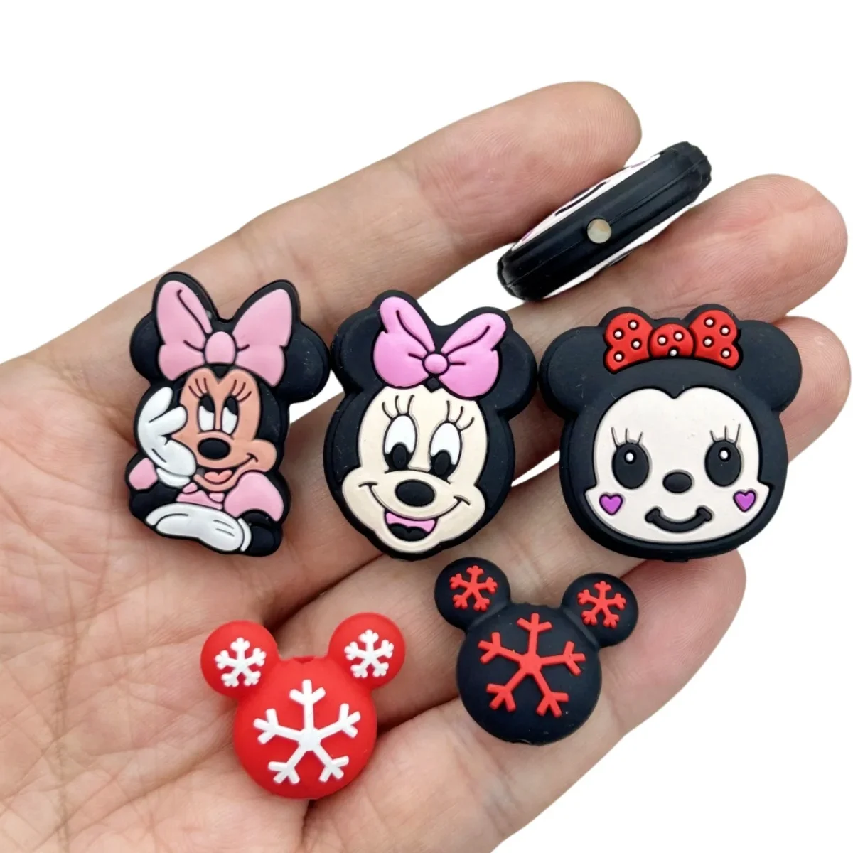 Mini cuentas de silicona de dibujos animados, accesorios de joyería, cuentas focales de silicona de grado alimenticio para juguetes de bebés, 10