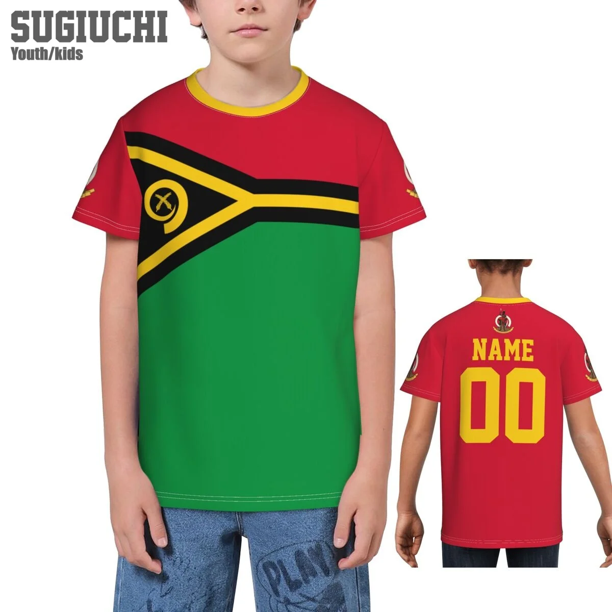 Custom Name Number Vanuatu Flag Emblem 3D T-shirts For Kids Youth Boy/Girl Tees jersey Soccer Football Fans Gift T shirt