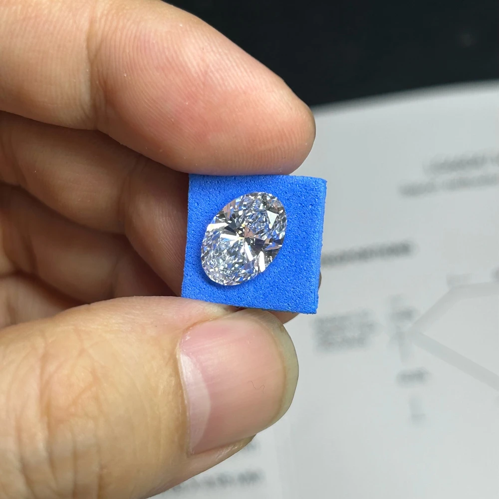 Mosangna Lab Grown Diamond Oval Cut 1.0-3.0 قيراط D VS1 Hpht IGI CVD حجر الماس