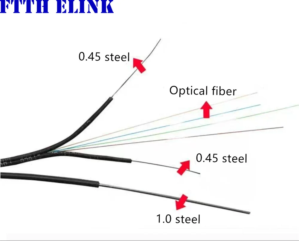 drop cable lead Outdoor SC 10M-500M 4 fiber FC SC LC APC 3 steel 100m200m50m60m SM 4 core ftth jumper 4C fiber optic patchcord