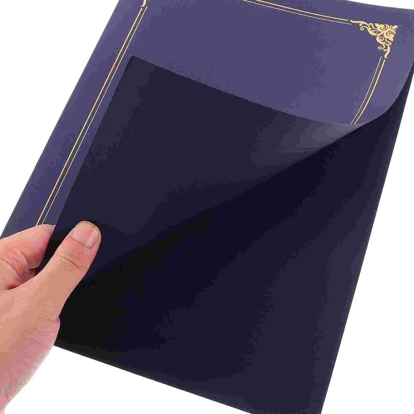 10 pçs em branco dourado envelope certificado pasta documento papel capa prêmio titular