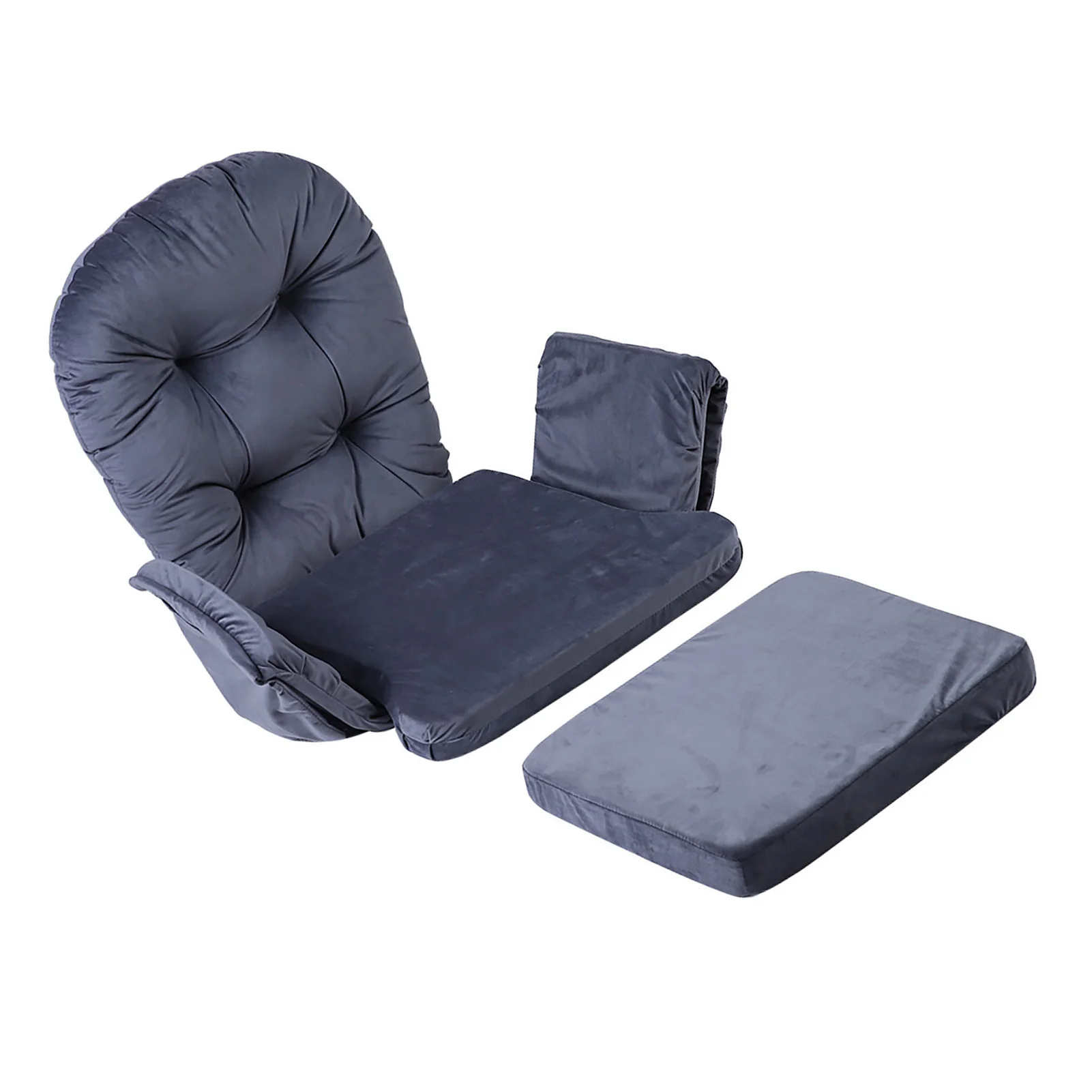 

Chair Cushion Set Soft Velvet Cotton Chair Cushion Stool Pad Set Warm Cover for Home Gray Color
