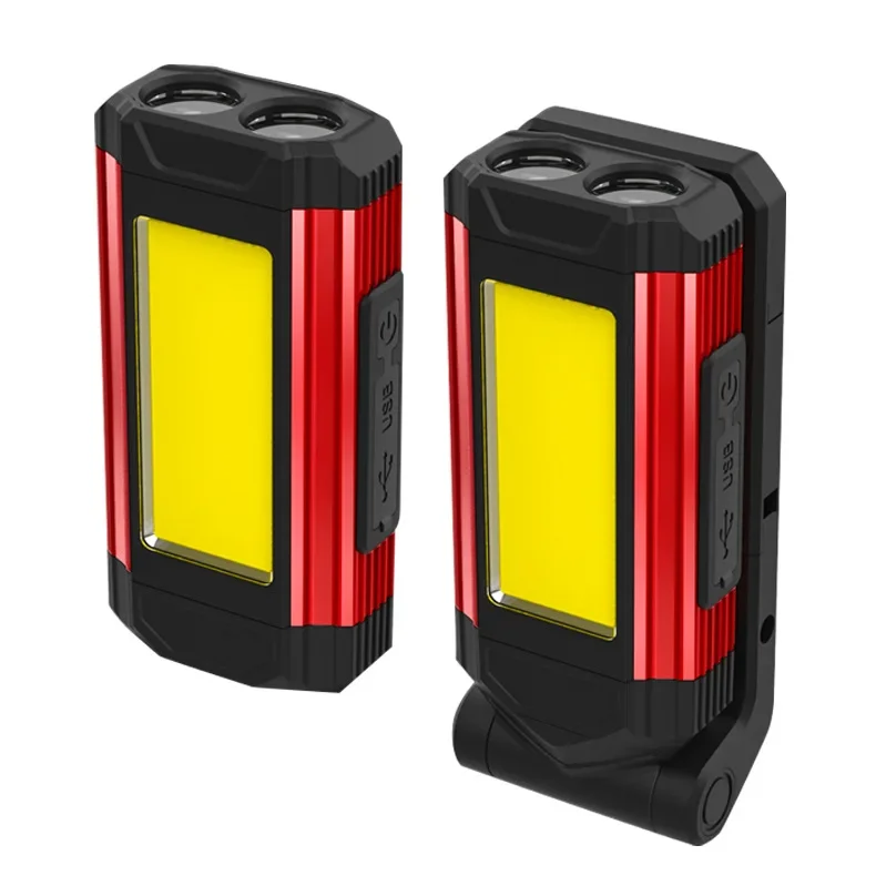 Nieuwe Magnetische Cob Werklamp Usb Oplaadbare Led Zaklamp Draagbare Lantaarn Camping Licht Type-C Power Bank Functie Lampen