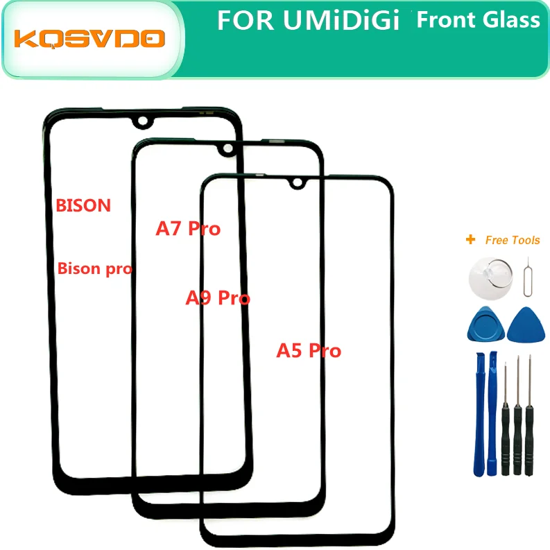 New Original For Umidigi Bison Pro A5 PRO Front Glass For Umidigi A7 pro and A9 Pro Front Outer Glass With Tools