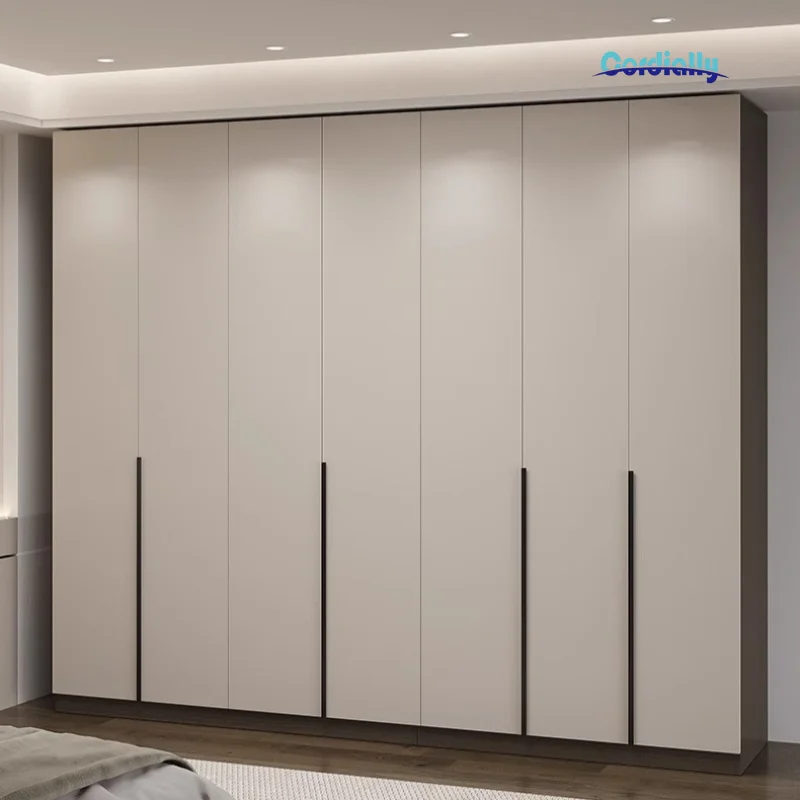 Solid Wood Wardrobe Household Bedroom Furniture Floor Standing Closet Modern Minimalism Customizable Storage Cabinet 60cm Depth