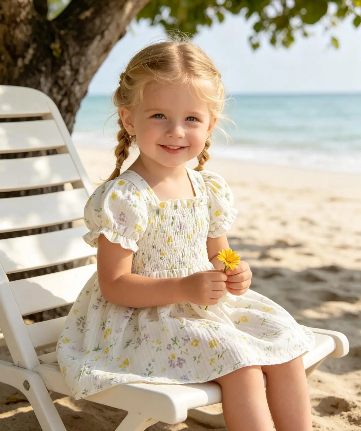 Girls Short Sleeve Dress Cute Summer New Korean Style Kids Casual Floral Dress Square Neck Toddler Outfits For 1-5 Years Old