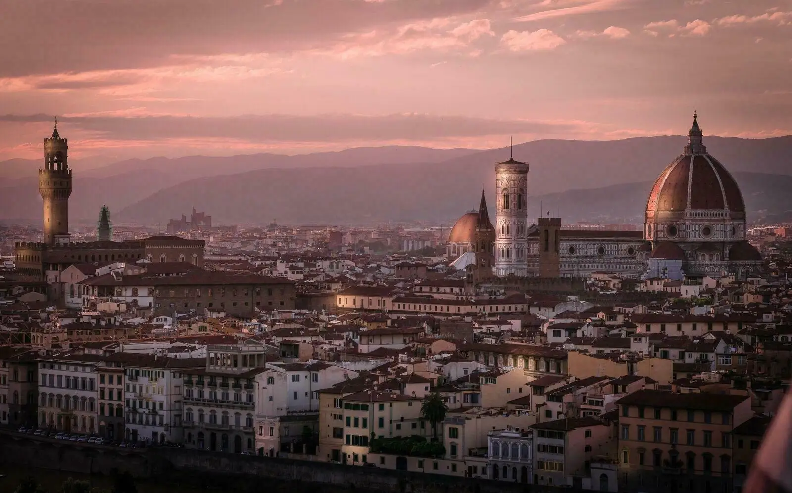 Florence Sunset Old City Italy Giant Print Art Canvas Poster For Living Room Decoration Home Wall Picture