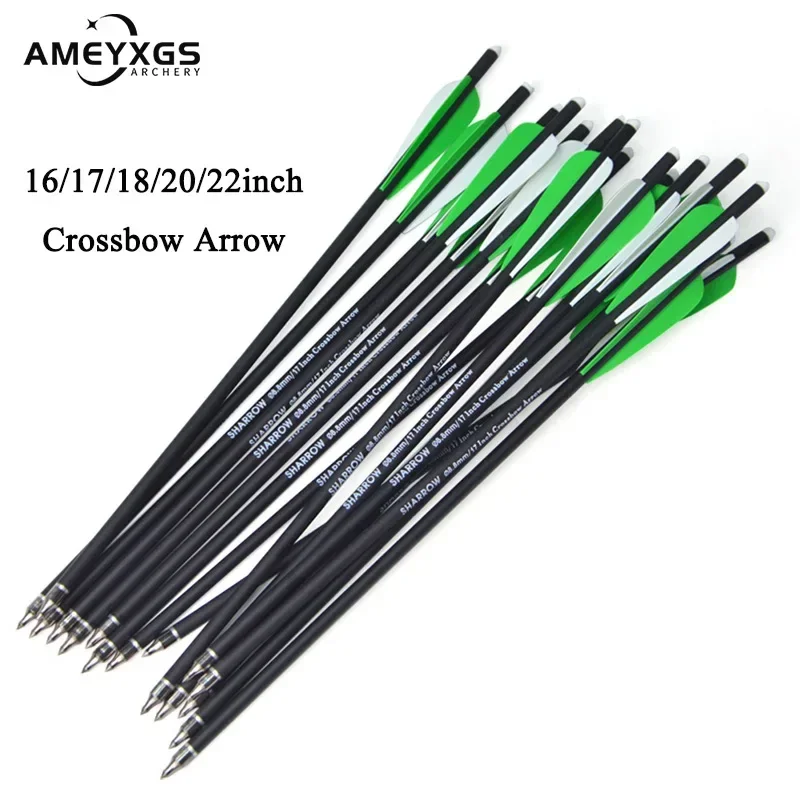 

12pcs Archery Carbon Arrow 16/17/18/20/22inch Crossbow Bolts Diameter 8.8mm Arrows for Outdoor Hunting Shooting Accessories