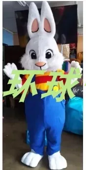 New Adult Rabbit Bunny Blue Pants Hare Mascot Costume Halloween Christmas Dress Full Body Props Outfit Mascot Costume