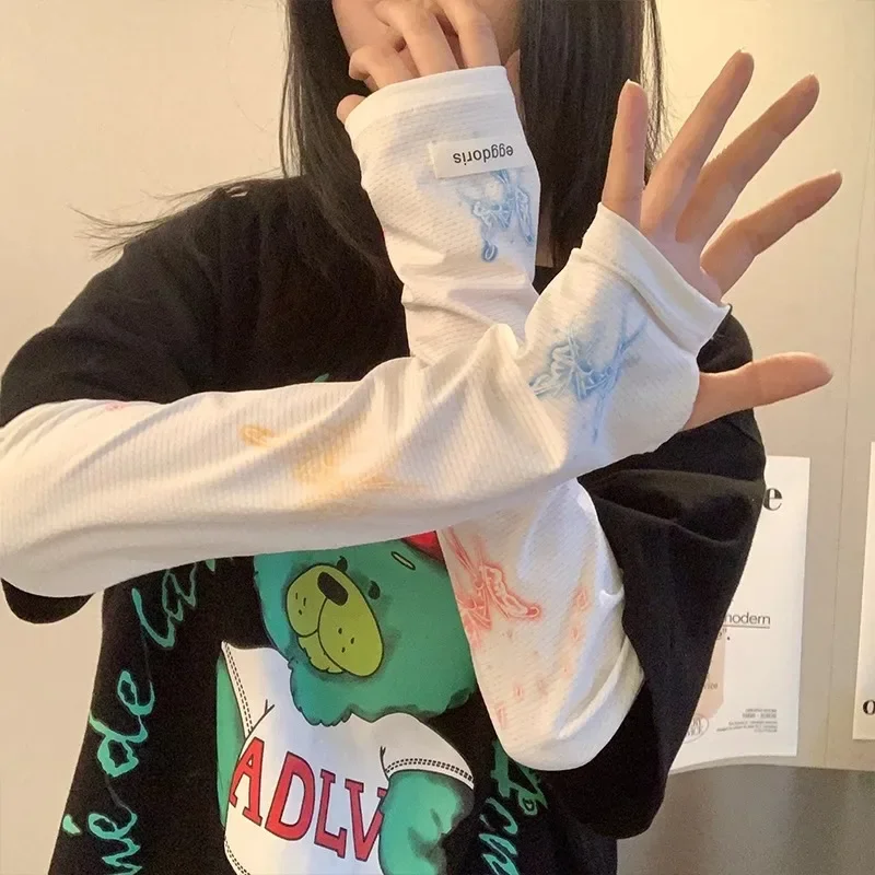 Женские рукава с защитой от ультрафиолета, градиентная бабочка, ледяной шелк, солнцезащитный рукав, рукава для верховой езды на открытом воздухе, защита от солнца, рукава