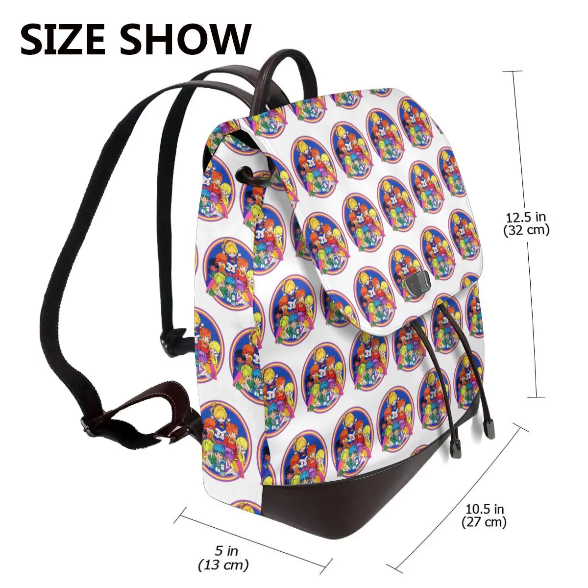 Rainbow Brite And Friend Bookbag School Student Bags Hiking Travel Daypack for Women Fashion Derma Backpack