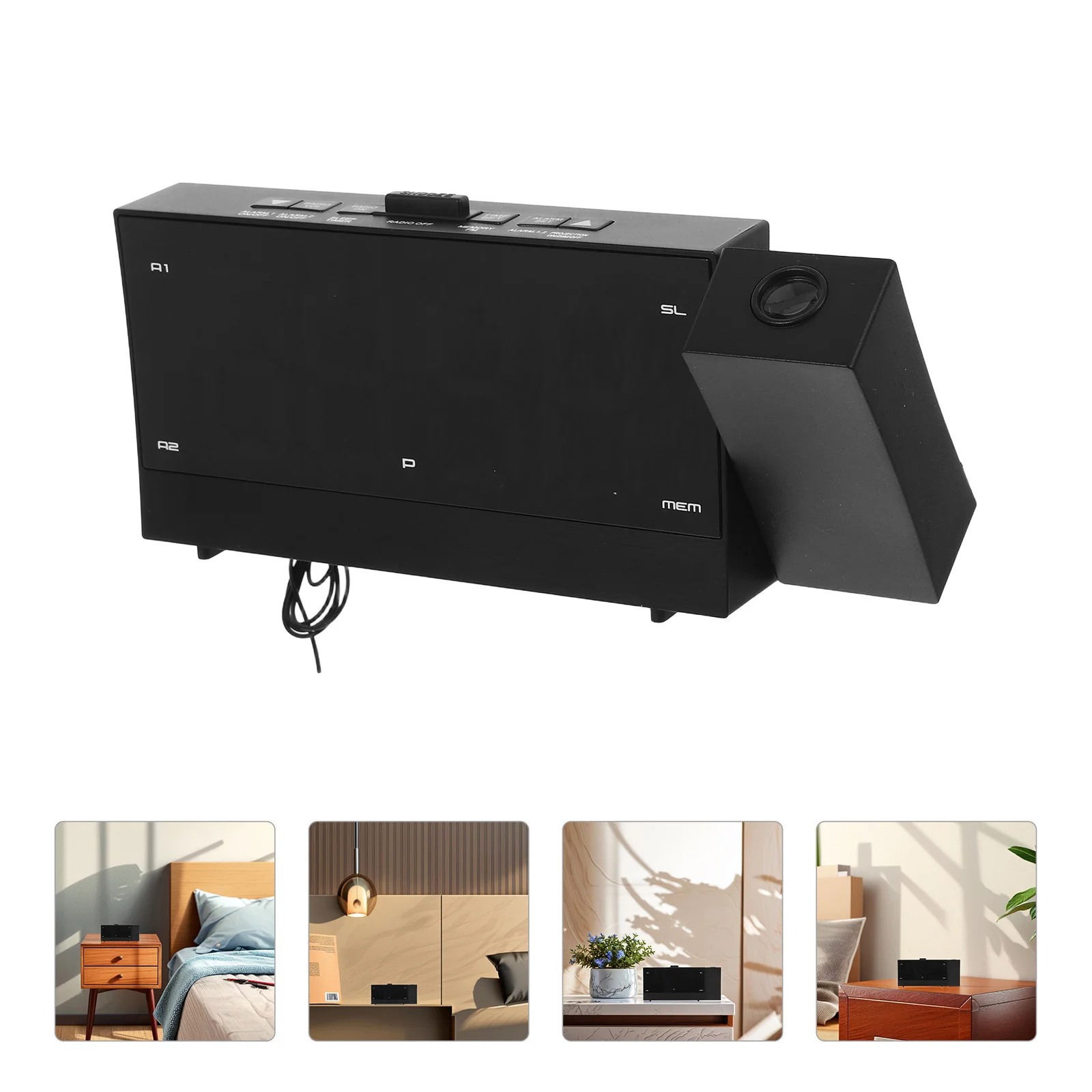 

Led Projection Clock Digital Alarm Clock Rotatable Projector Large Display Brightness Adjustment For Bedroom Desk Kids