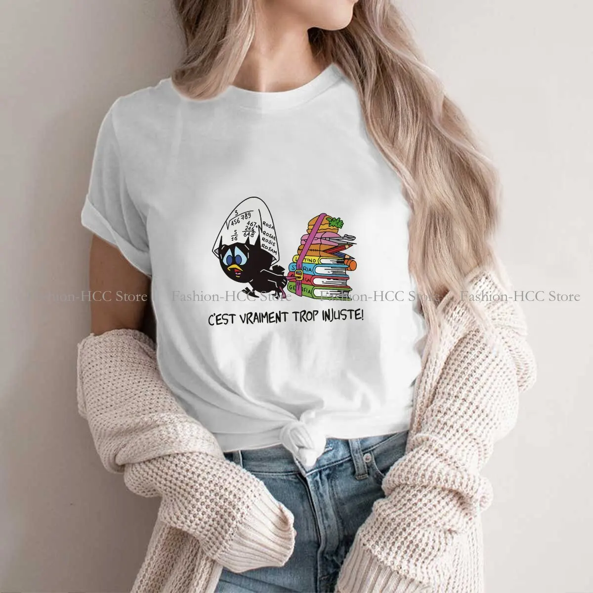 Calimero Cartoon Polyester TShirt for Women C'est Vraiment Trop Basic Summer Tee T Shirt Novelty Trendy