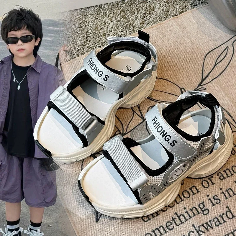 Kids Sports Sandals for Boys Girls Children Casual Summer Beach Sandals Open Toes Fashion Breathable Anti-kick Anti-skid Soft