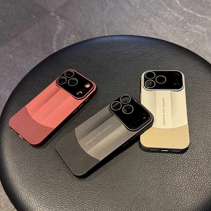 HOCE Luxury Matte Splicing Leather Phone Case For iPhone 17 Air 16 15 14 13 12 Pro Max Lens Protection Shockproof Hard PC Cover