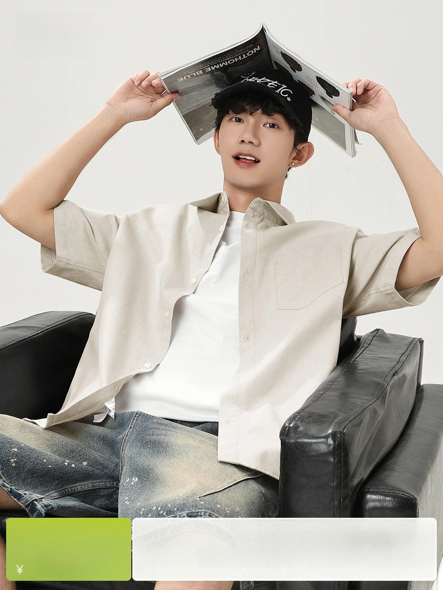 

Мужская повседневная свободная рубашка из оксфордской ткани Snow Mid Flng, летняя новинка, тонкая верхняя одежда для молодежи на каждый день