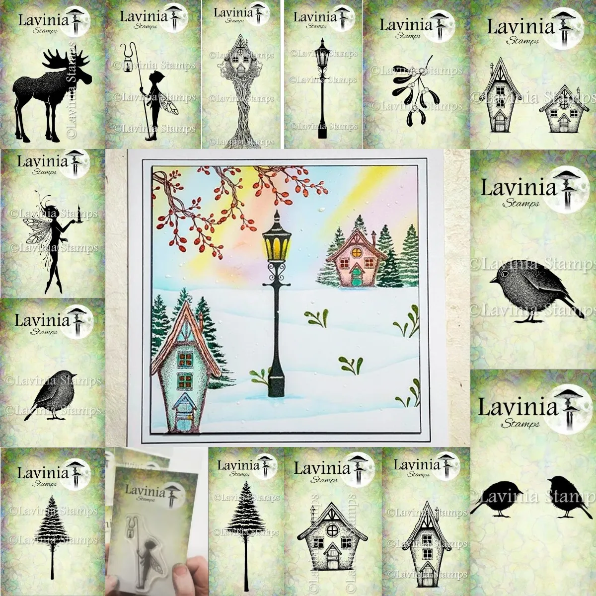 Halloween Haunted House Lamp 2024 New Stamps For Diy Scrapbook/photo Album Decor Embossed Handmade