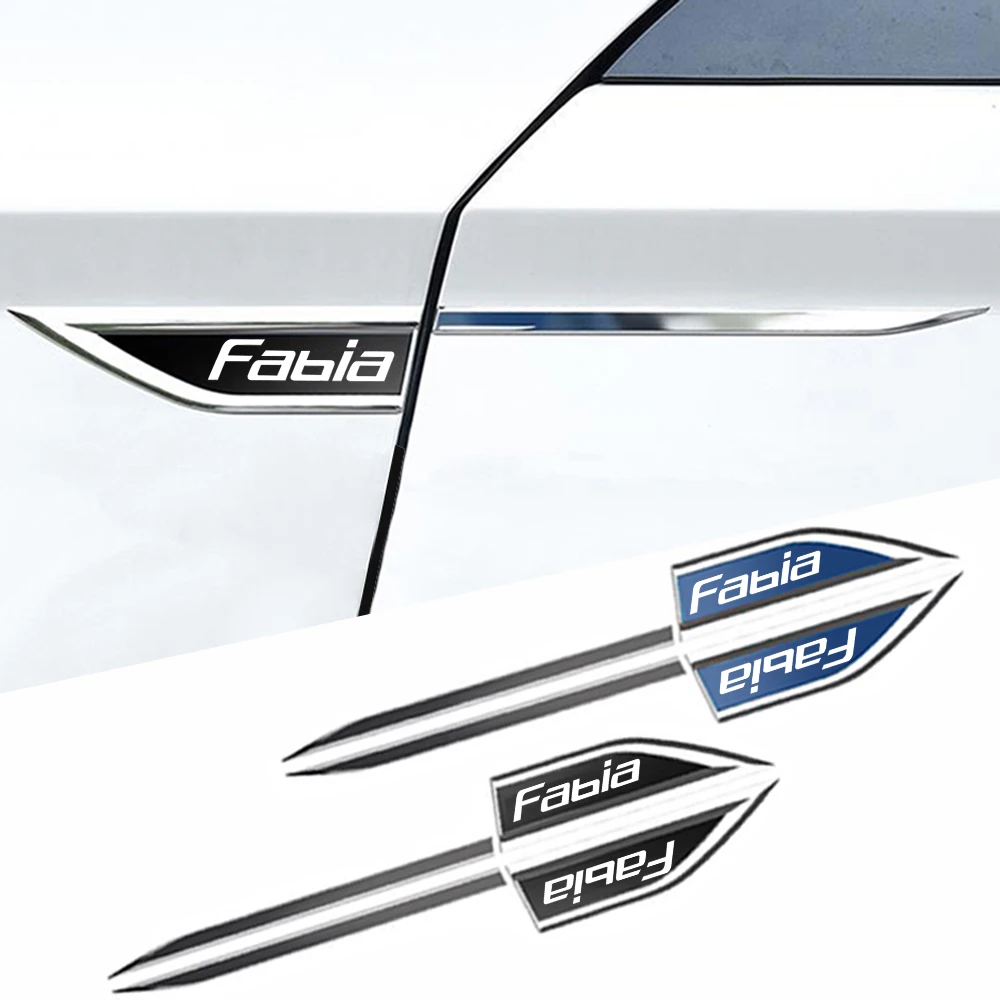 

For Skoda FABIA 2PCS Car Side Fender Knife Stickers Emblem Badge Decals Trim Styling Logo Car styling accessories