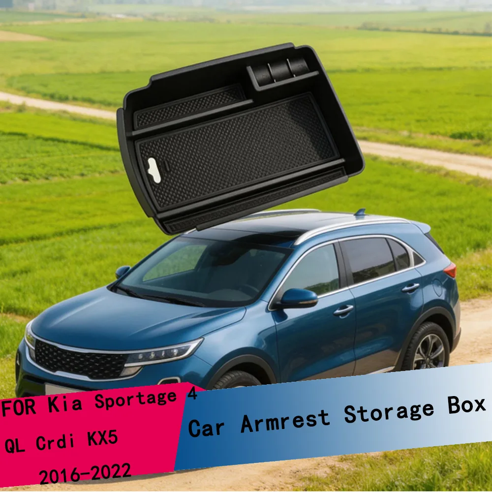 PP Auto-Armlehnen-Aufbewahrungsbox für Kia Sportage 4 QL Crdi KX5 2016 - 2022 Mittelkonsolen-Organizer Ablagefach Innenraum-Zubehör