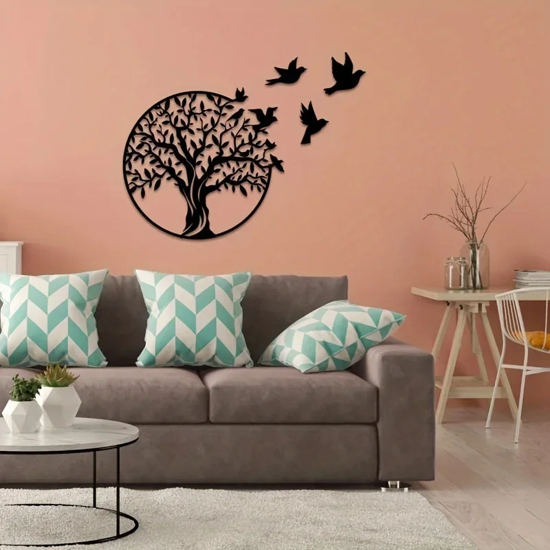 CIFbuy Art Tree Of Life Dekoracja na zewnątrz Dziedziniec Metalowe rękodzieło Dekoracja ścienna Logo Rocznica Prezent ścienny Dekoracja domu