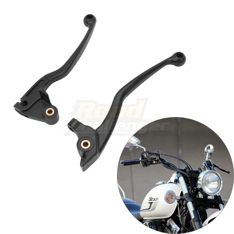 1 Pair Motorcycle Black Brake Clutch Levers Handle Grips Set For Yamaha VStar Drag Star XVS 400/650  XVS 1100 99-09 96/16