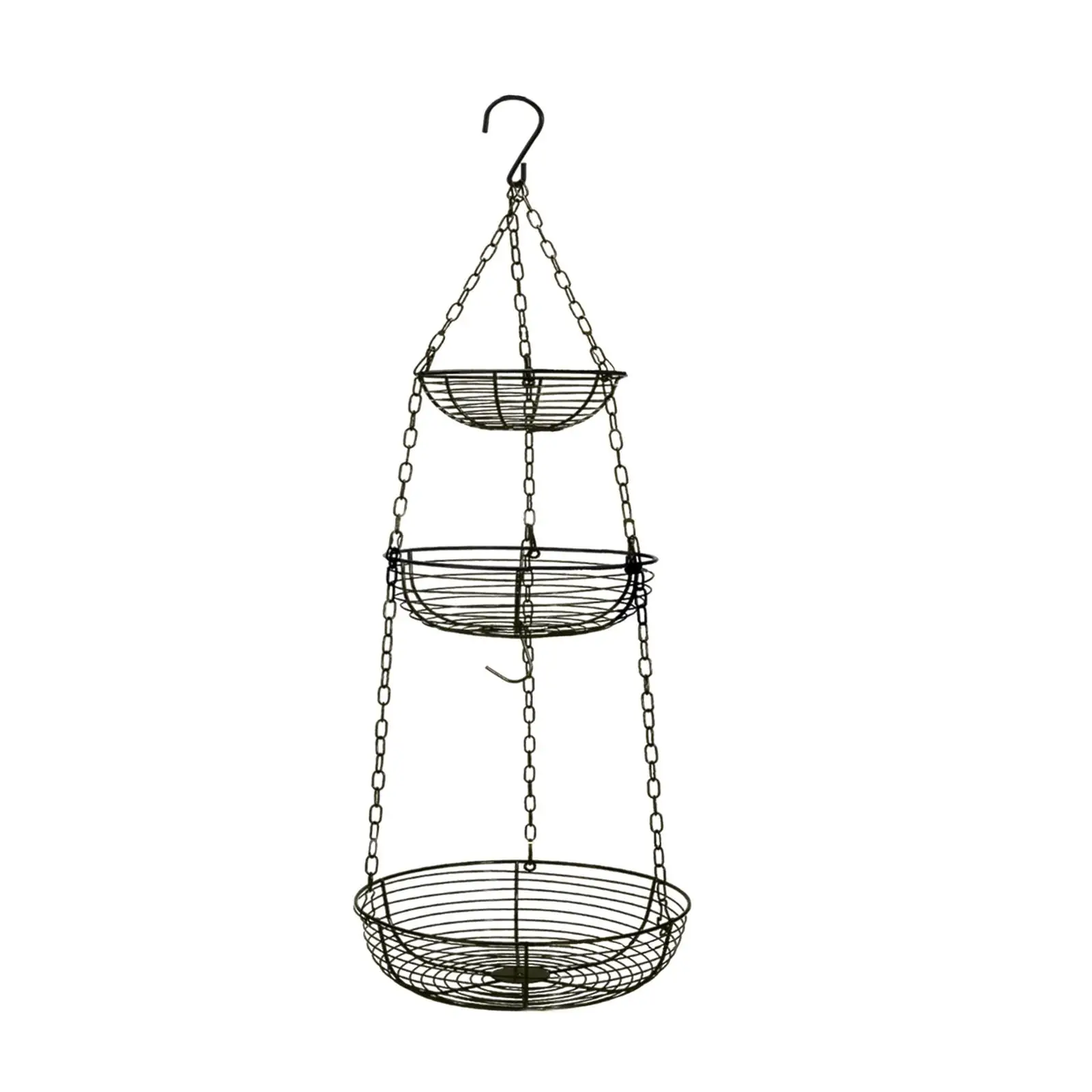 

3 Tier Hanging Basket Space Saving Removable Round Wire Basket Multifunctional Fruit Basket for Fruits and Vegetables Kitchen