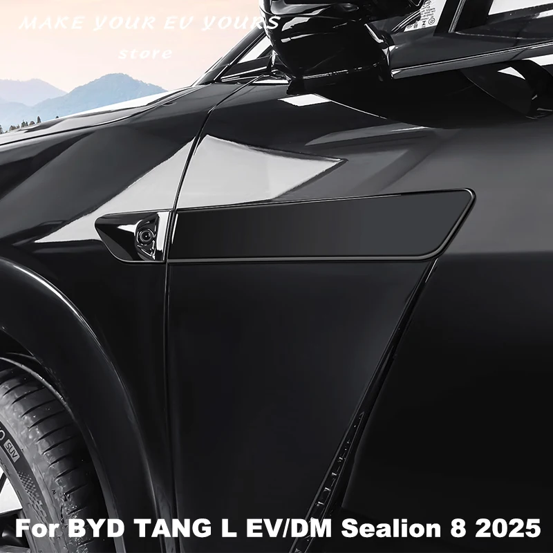 

Для BYD TANG L EV/DM Sealion 8 2025 2026, боковая этикетка на дверь, хромированная полоса, черная стильная наклейка, аксессуары