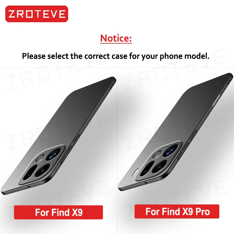 For FindX9 Pro Case ZROTEVE Ultra Slim Matte Hard PC Cover For Oppo Find X9 Pro X8 Ultra FindX8 5G Global Shockproof Phone Cases