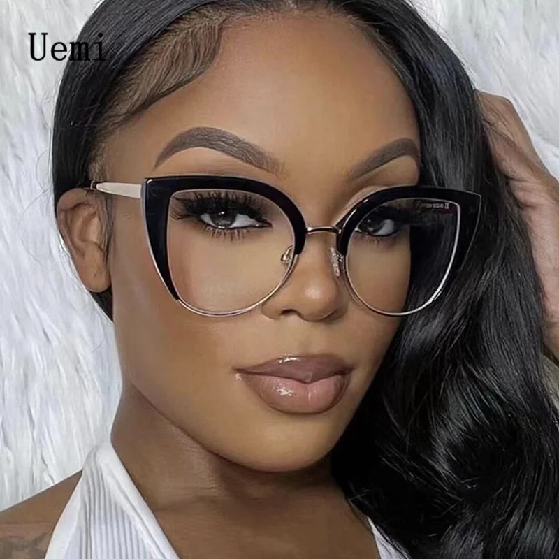 New Retro Anti Blue Light Cat Eye Women Glasses Fashion Trending Metal Frame Clear Lens Reading Female Eyewear Wholesale