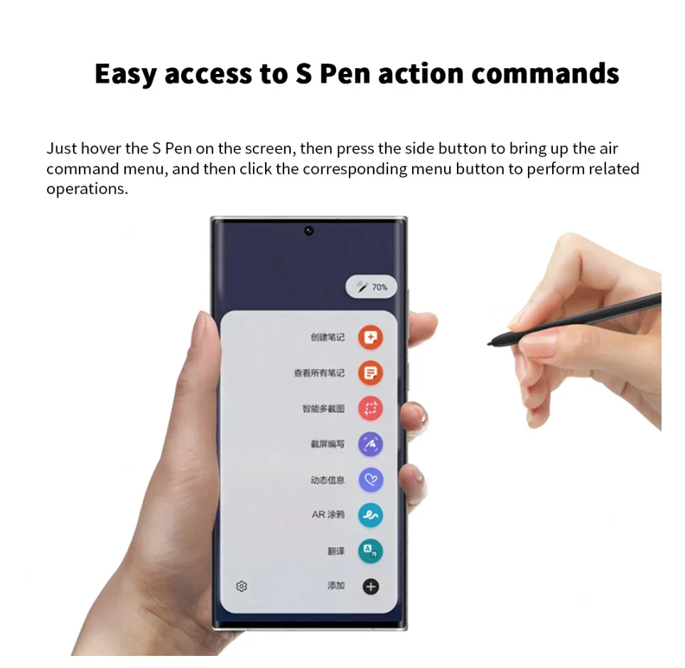 Stylus Pen For Galaxy S22 Ultra 5G S22Ultra SM-S908B/U/W Phone Touch Screen S Pen Replacement Support Bluetooth air actions