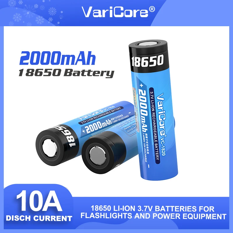 1-20 قطعة VariCore VC-1820 18650 2000mAh 3.7V بطارية ليثيوم قابلة للشحن للأدوات الكهربائية