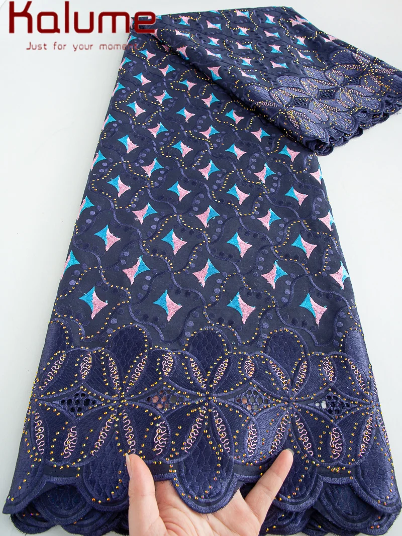 

Швейцарская роскошная вуаль, хлопковое кружево, 2025 г., высококачественные ткани, нигерийская французская кружевная ткань со стразами для элегантных платьев, 5 ярдов