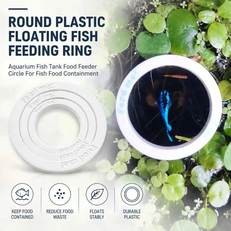 Round Plastic Floating Fish Feeding Ring Aquarium Fish Tank Food Feeder Circle For Fish Food Containment