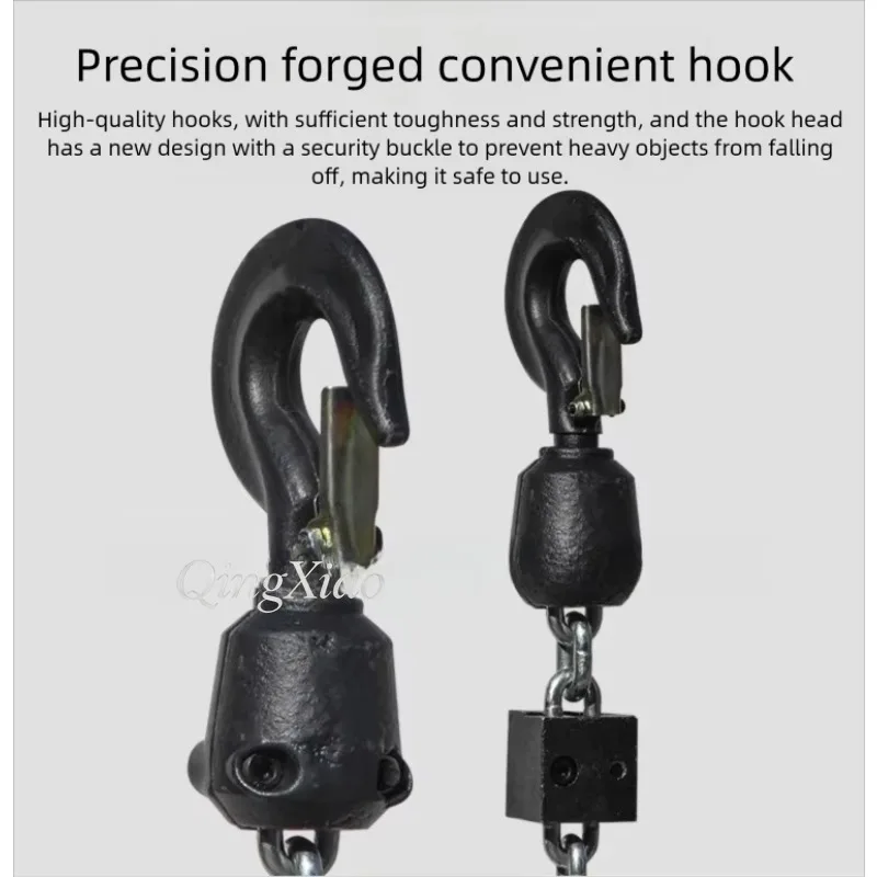 0.5 Ton Black Stage Chain Hoist Special For Truss Lifting Manual Chain Block Heavy Duty Lifting Tackle For Performance Stage