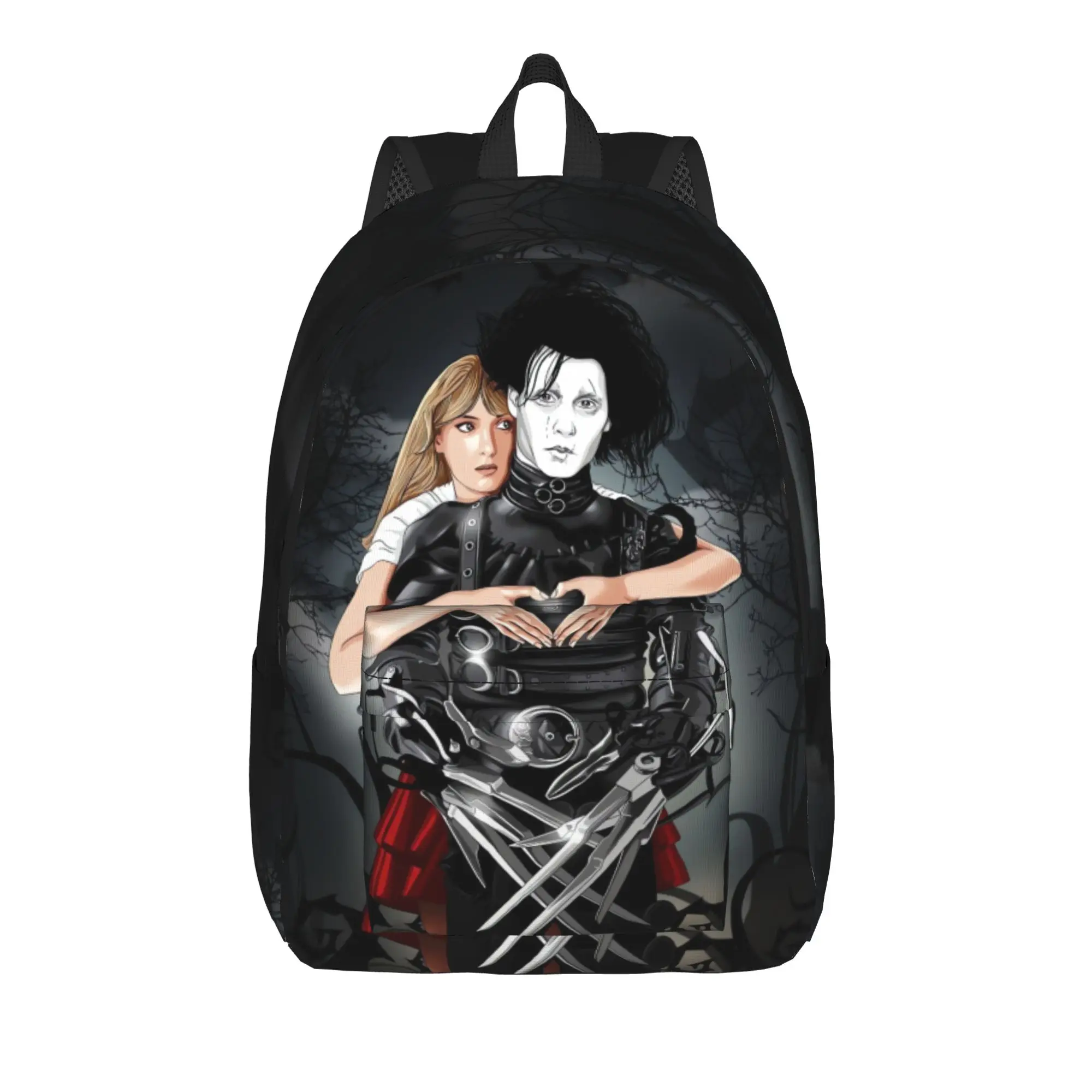 Edward Scissorhands Backpack Men  Large Backpacks Polyester Pretty High School Bags Travel Design Rucksack