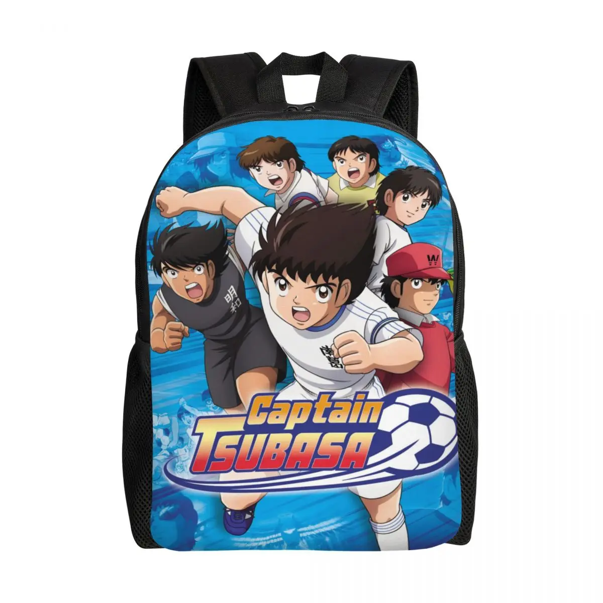 Japan Football Manga Captain Tsubasa Backpack for Women Men Water Resistant College School Bag Print Bookbag