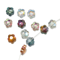 10Pcs 4*8*8mm Crystal Faceted Flower Beads Spacer Loose Beads for DIY Bracelet Necklace Jewelry Making Supplies Accessories