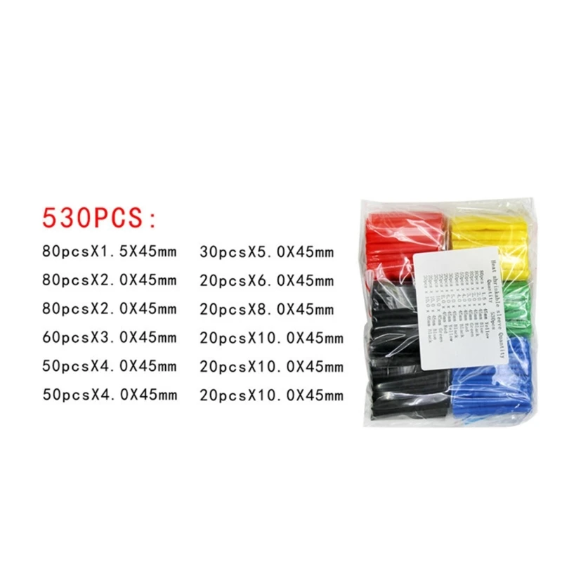 127/164/328 / 530Pcs Conjunto mangas tubo resistentes calor Tubo termorretrátil para Fio