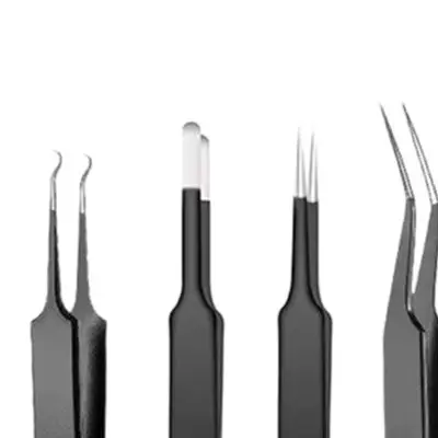 Compliant 9 Piece Stainless Steel Tweezers for Electronics Technicians Jewelry Makers and PCB Assembly Professionals