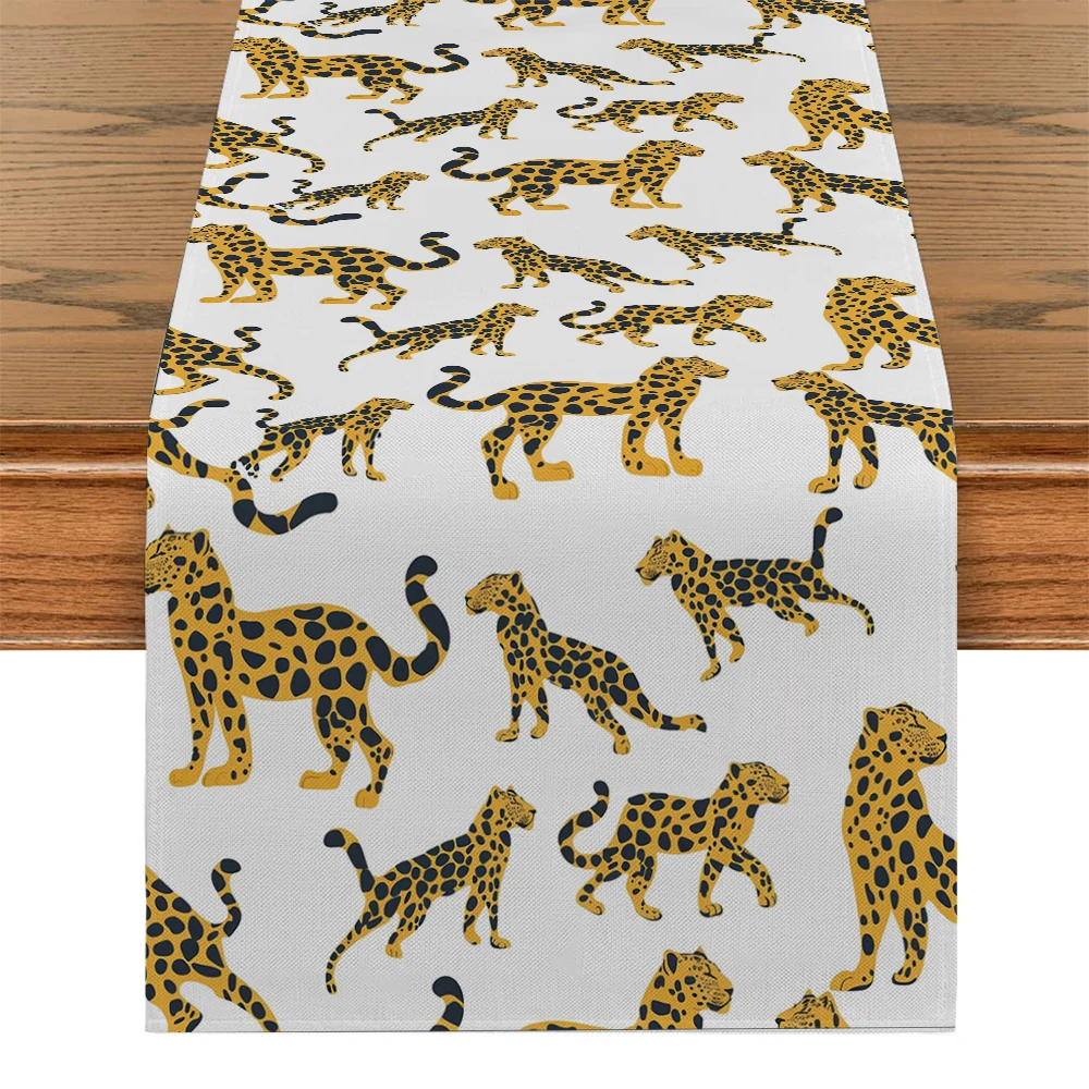 Leopard Animal Table Runner Home Wedding Centerpieces Decoration Party Table Runners Dining Long Cloth