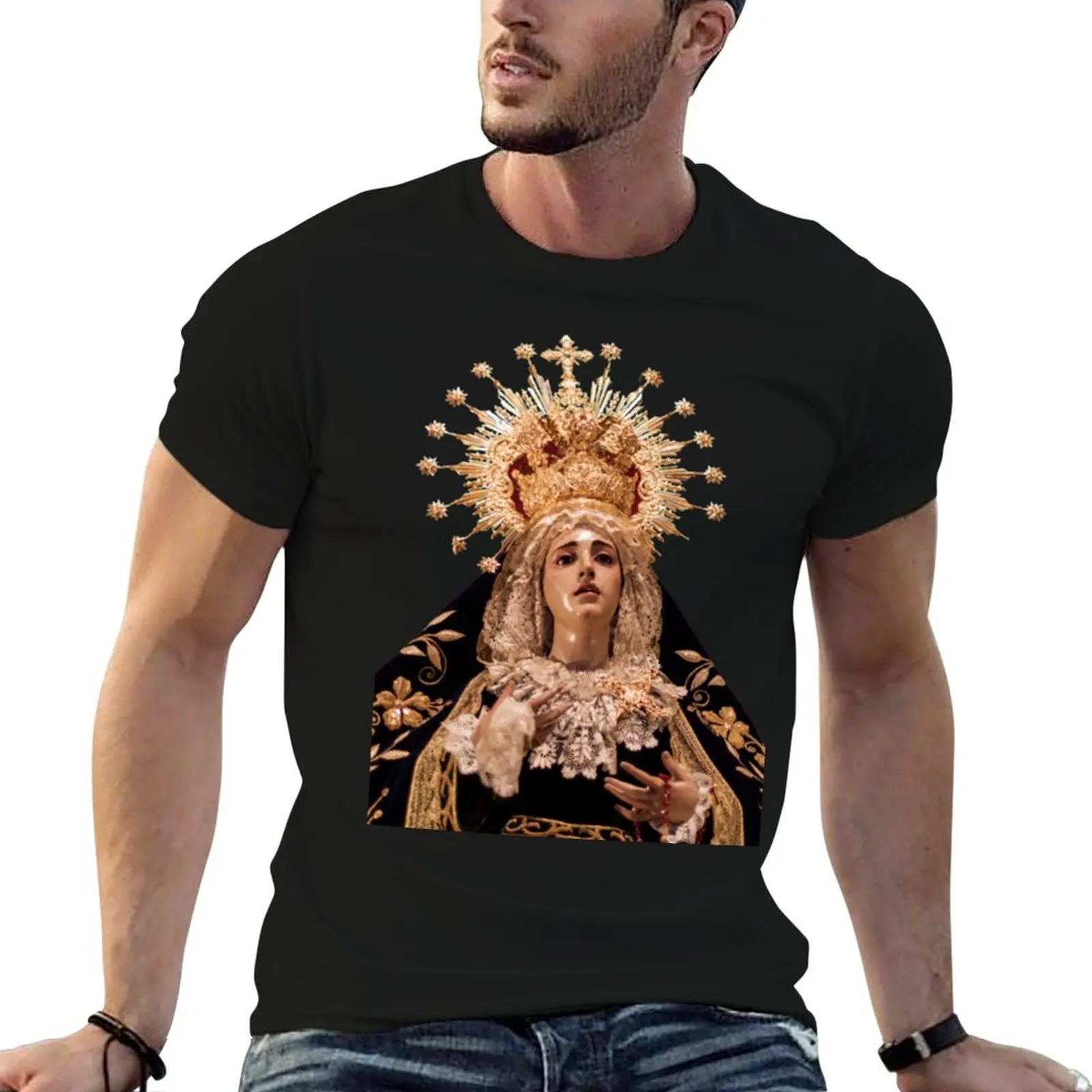 Virgin Mary Mother Mary Madonna T-Shirt men t shirt cotton 100% t shirt custom print man t shirt cotton T-shirt