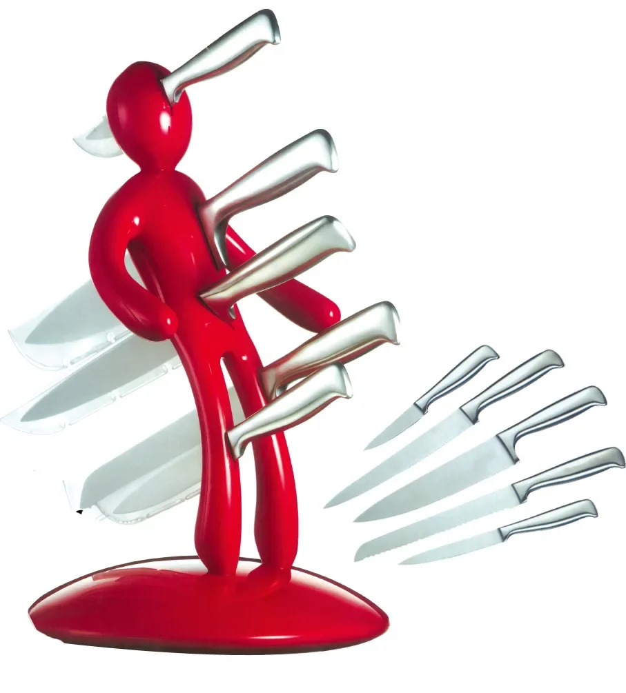 

Knife Holder Stabbed Man Knife Holder Innovative Design Stainless Steel Knife Sets with Unique Holder Strong (Without knife)