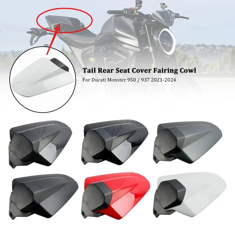 Cubierta para el asiento trasero del pasajero de la motocicleta, carenado de joroba, cojín del asiento trasero para Ducati Monster 937 950 2021 2022 2023 2024